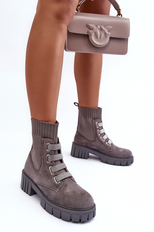 Носок Ботильйони замшеві сірі Hope