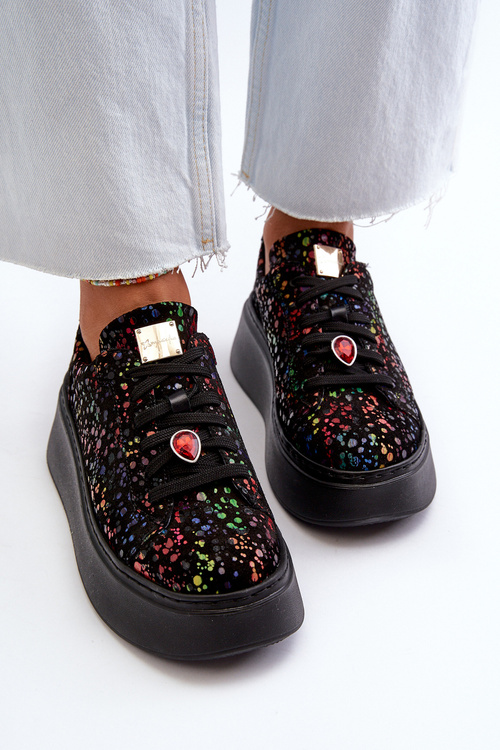 Шкіряні кросівки на платформі Maciejka 6191S-01 Чорні