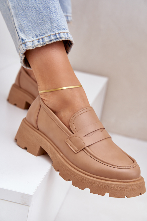 Жіночі Мокасини З Еко Шкіри Бежеві Sendall