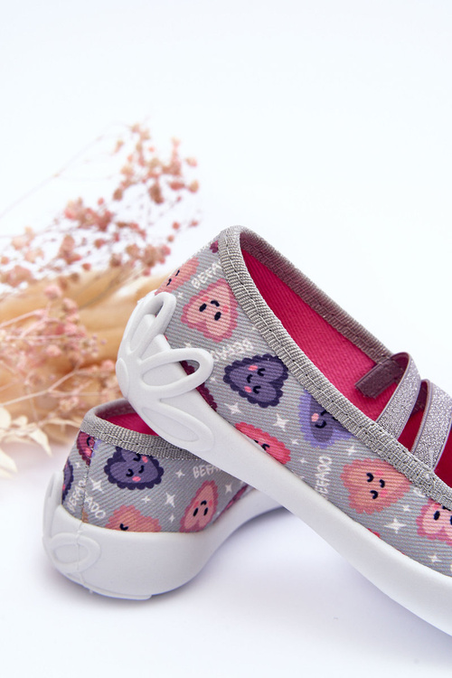 Тапочки-сердечка Befado 116X319 сіро-рожеві