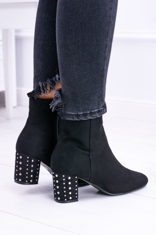 Теплі жіночі чоботи на шпильці Jokasta чорного кольору