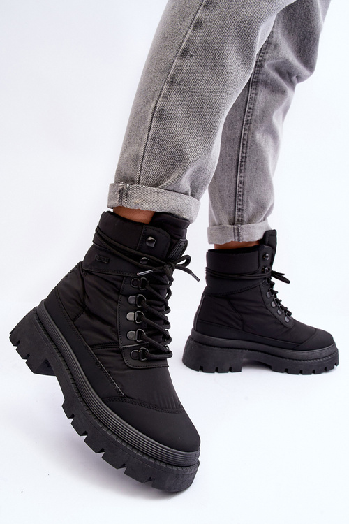 Жіночі черевики Trapper Теплі на платформі та підборах Big Star MM274340 Чорні