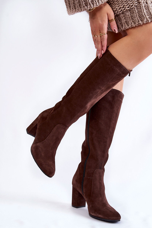 Жіночі ботфорти Laura Messi Leather 1415 Brown