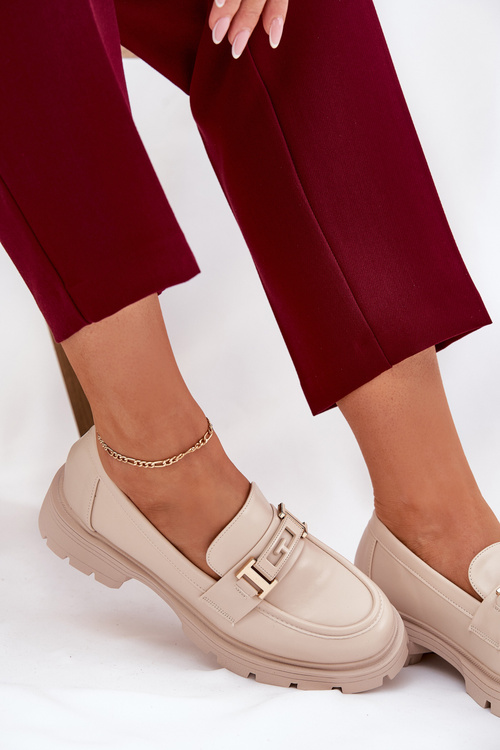 Жіночі Мокасини З Еко Шкіри Бежеві Lomnela