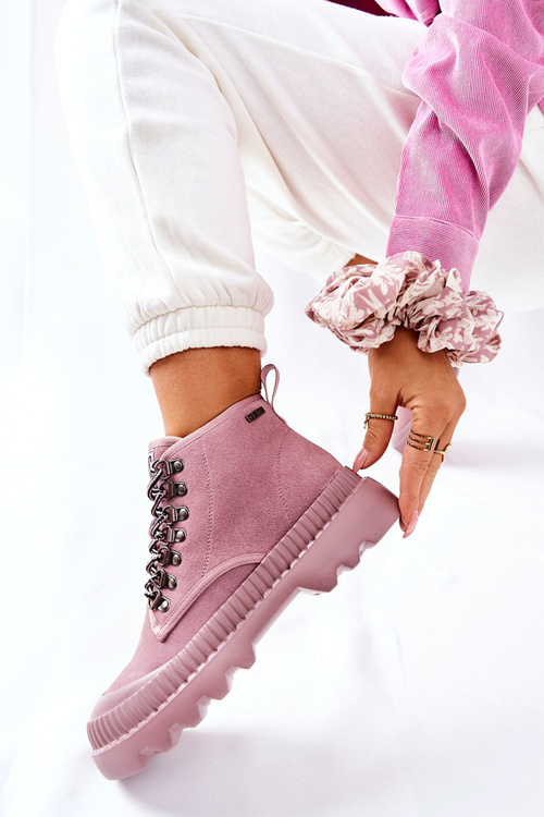 Шкіряні черевики Trapper Big Star II274367 Рожеві