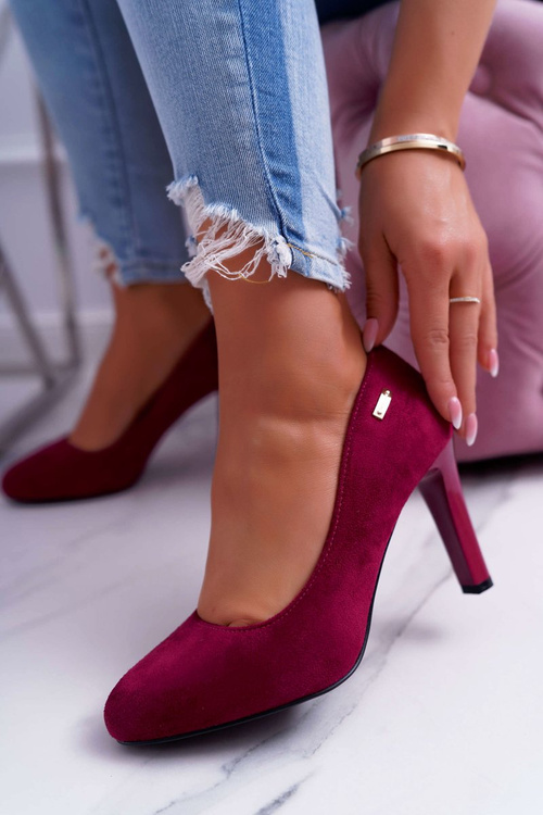 Жіночі туфлі Sergio Leone Campbell, шкіра, темна фуксія, замша та шпилька