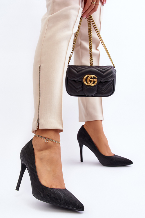 Високі підбори Klonisa, прикрашені чорним блиском