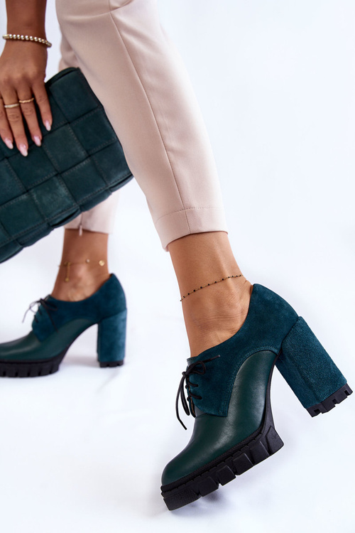 Модні замшеві та шкіряні чоботи на платформі Green Carisa