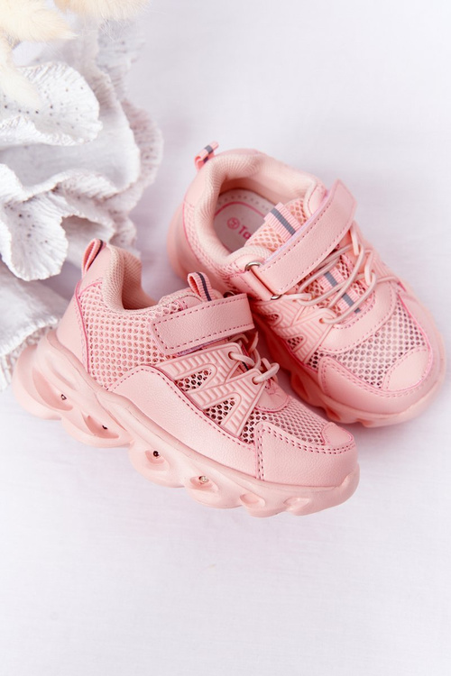 Дитячі кросівки з миготливою світлодіодною підошвою, рожеві, так круто!