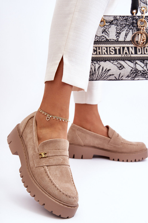 Замшеві мокасини з декором Beige Esperta 