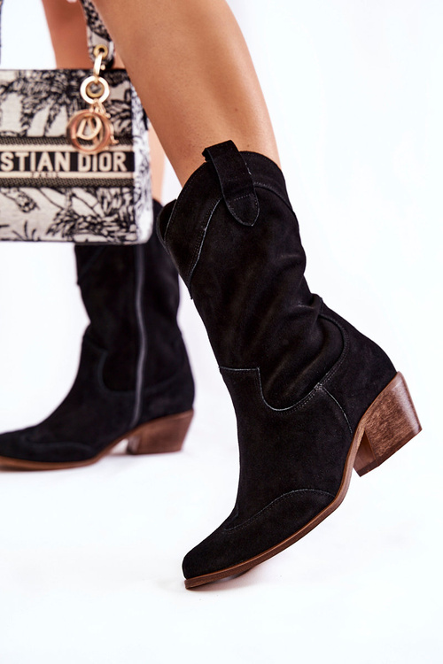 Замшеві черевики Ковбойські черевики Lewski Shoes 3198 Чорні