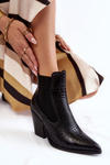 Жіночі ковбойські черевики Snakeskin Black Warren