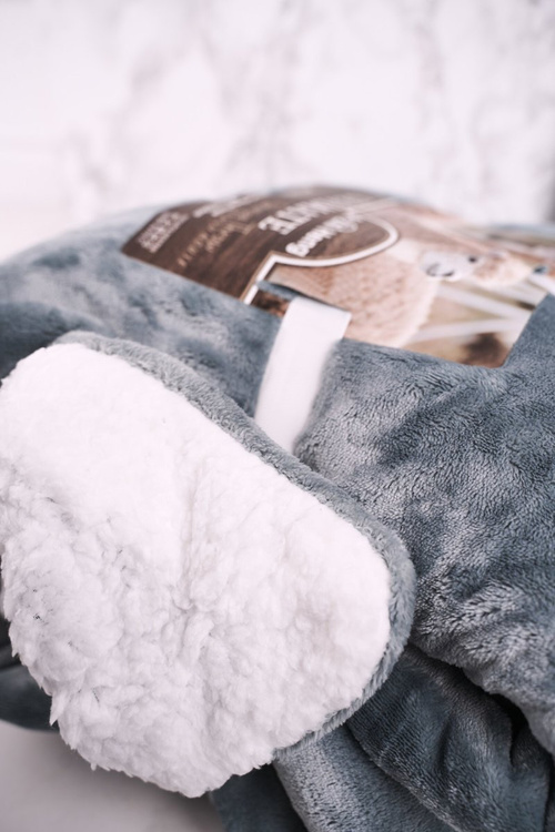 Велика плюшева ковдра на зворотному боці Sherpa Throw Blue