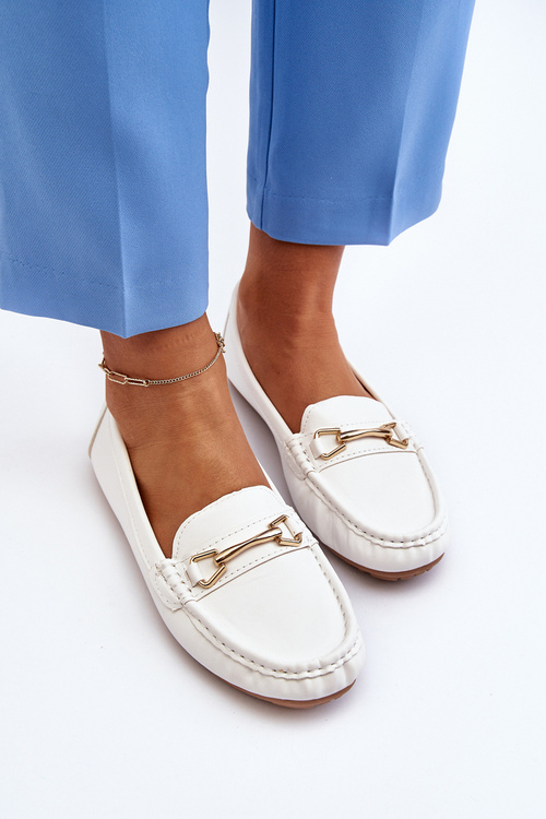 Жіночі класичні мокасини з декором Білий Ainslee