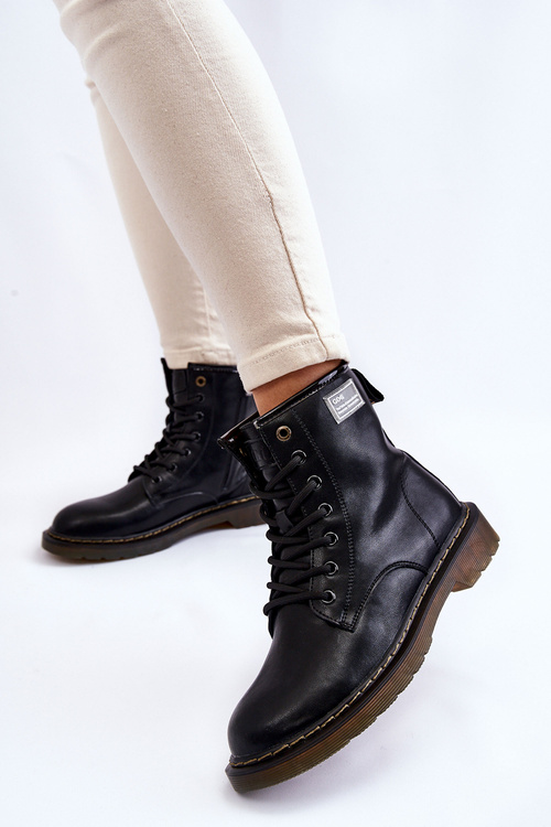 Жіночі шкіряні теплі черевики GOE II2N4053 Чорні