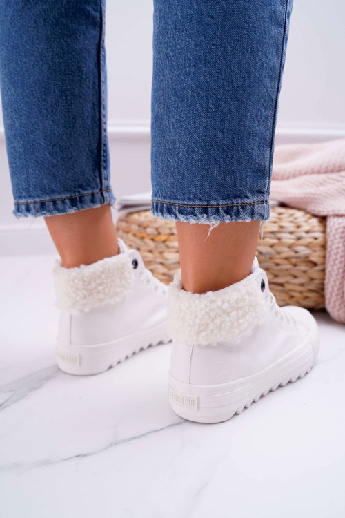 Жіночі кросівки Big Star на високих підборах білі EE274146