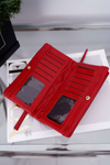Жіночий гаманець великий червоний із засувкою