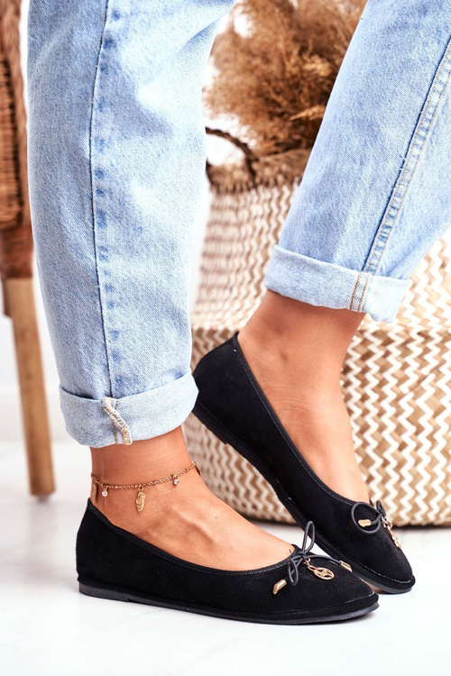 Жіночі балетки Lu Boo Black Suede Layla