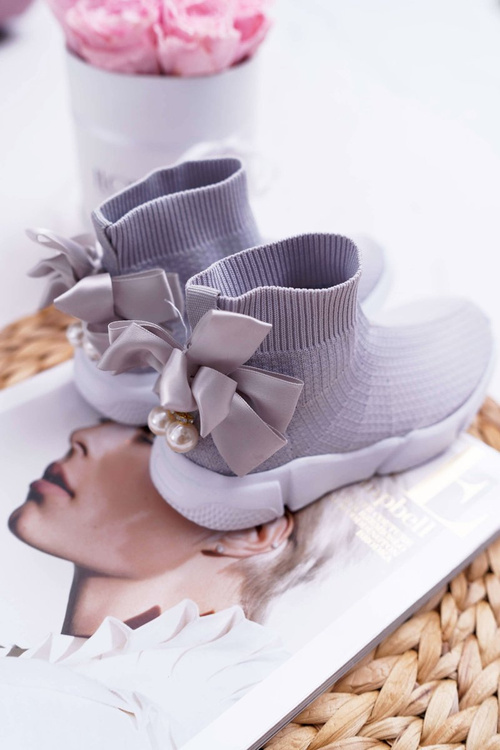 Дитяче спортивне взуття без шнурівки з метеликом Grey Verone