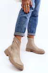 Жіночі шкіряні ботильйони Laura Messi 2620/199 Beige на плоскому каблуці