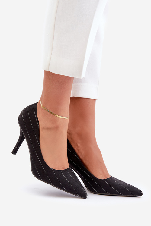 Тканинні жіночі туфлі в смужку Black Tifidra