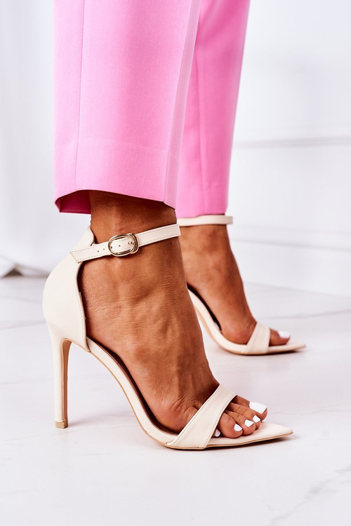 Елегантні босоніжки на високому каблуці Lu Boo Beige