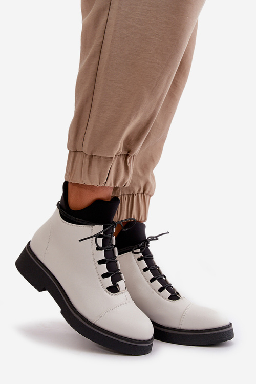 Чоботи жіночі утеплені з еко шкіри бежеві Erisabelle