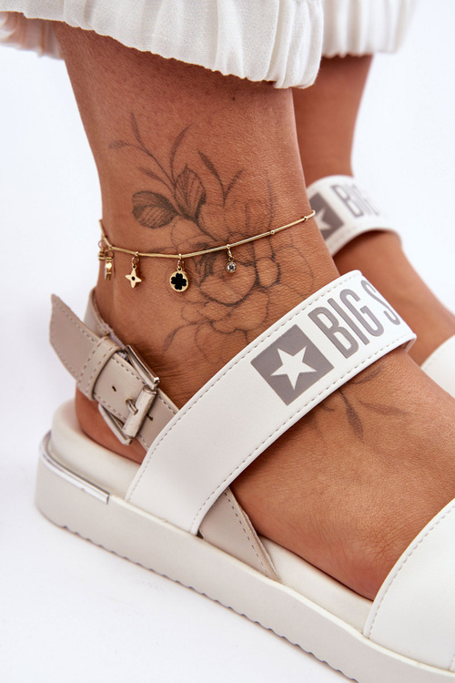 Жіночі сандалі на плоскій підошві Big Star LL274939 Білі