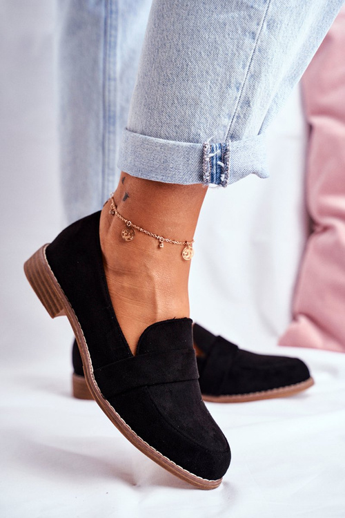 Жіночі замшеві напівчеревики чорні Cintra