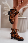 Утеплені жіночі ботильйони на блискавці Leopard Brown Calvaro