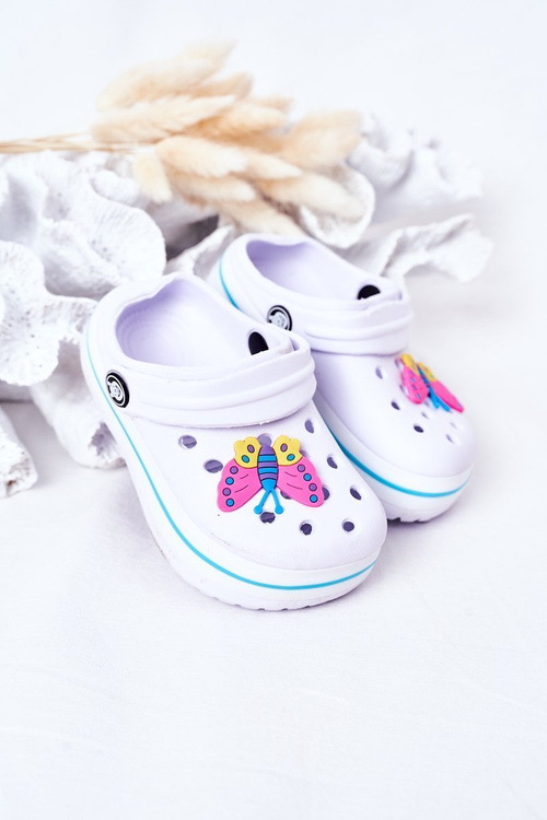 Дитячі поролонові тапочки Crocs White Lazy Day