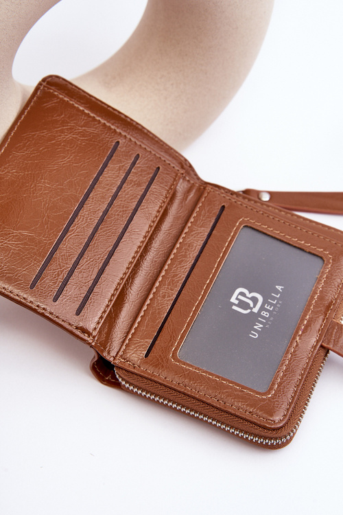 Гаманець жіночий глянсовий з еко шкіри коричневого кольору Zalirna