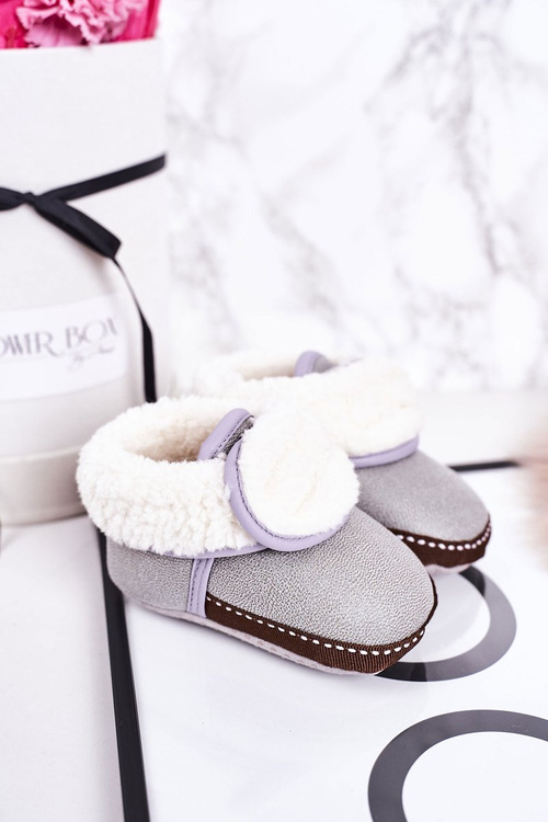 Дитячі утеплені домашні тапочки сіра хмарка