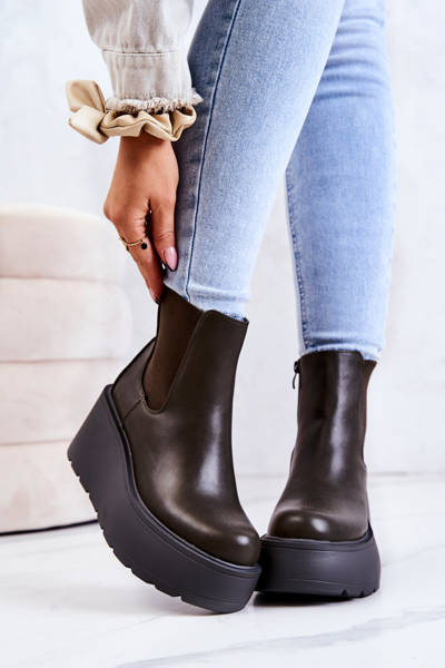 Черевики утеплені темно-зелені Montiano