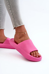 Жіночі легкі поролонові шльопанці на товстій підошві рожевого кольору Querceria