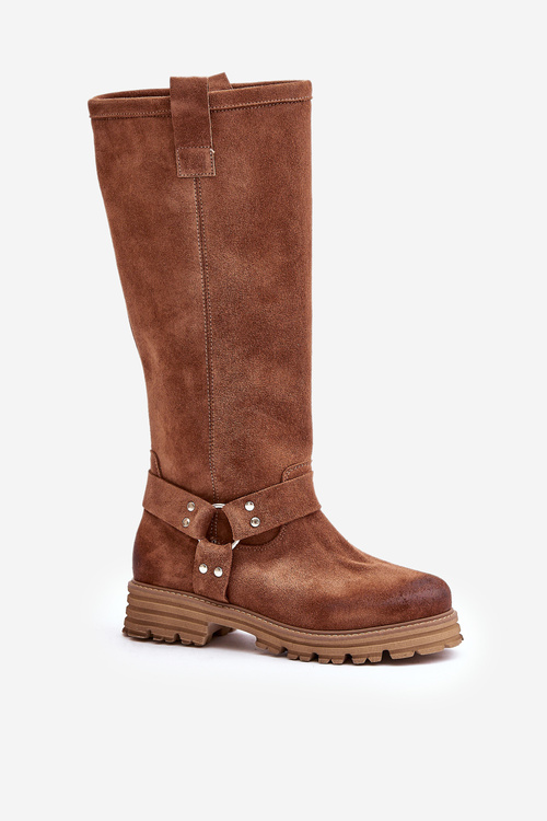 Жіночі замшеві чоботи коричневі Lewski 3615