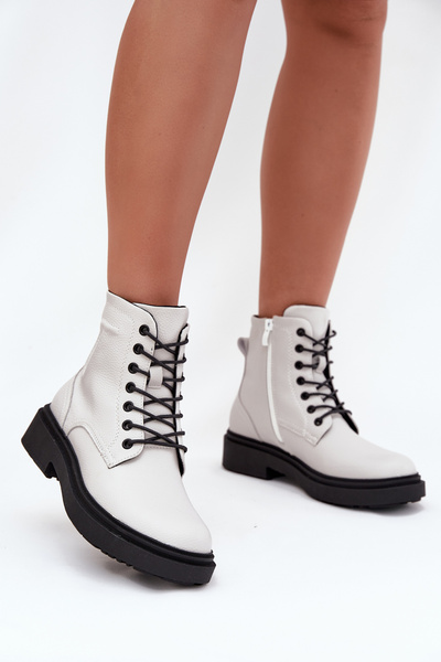 Теплі жіночі чоботи з натуральної шкіри Sergio Leone BT25248-S Білі