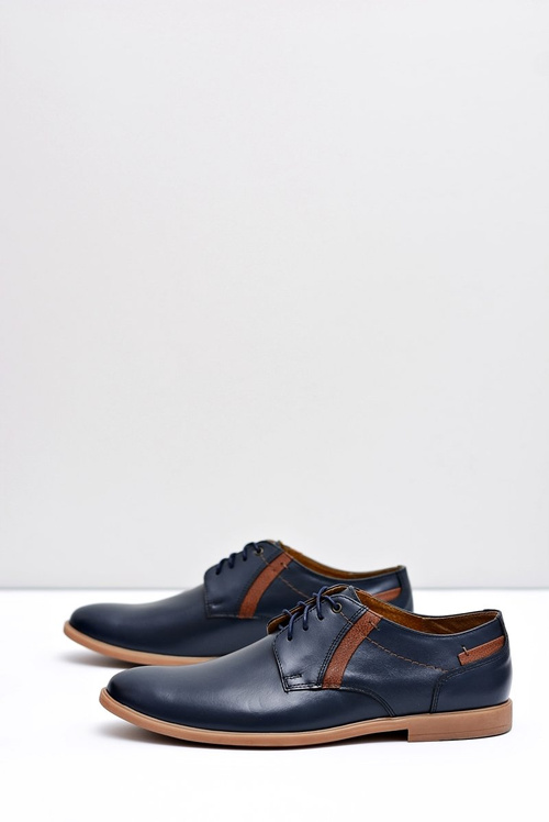 Чоловічі напівчеревики Bednarek шкіряні темно-сині Millo