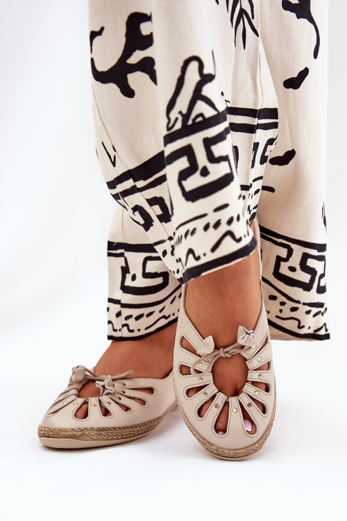 Плоскі Балерини З Природної Шкіри Zazoo 10179 Бежеві