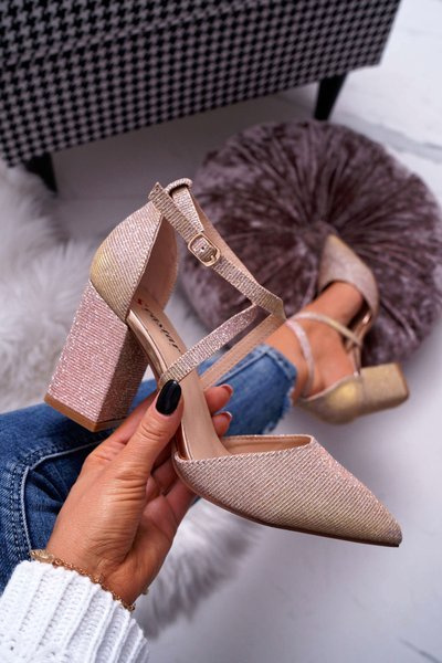 Жіночі туфлі на шпильці Brocade Champagne Trever