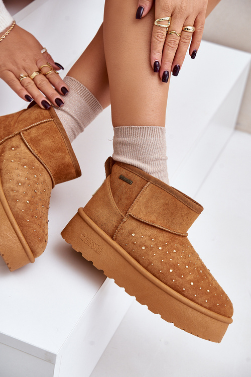 Снігові черевики з декором на платформі Big Star OO274A104 Camel