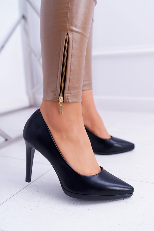 Жіночі туфлі на шпильці Sergio Leone Black Matte Misawu