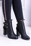 Чорні черевики на шпильці з ремінцями Lico Suede Nevada