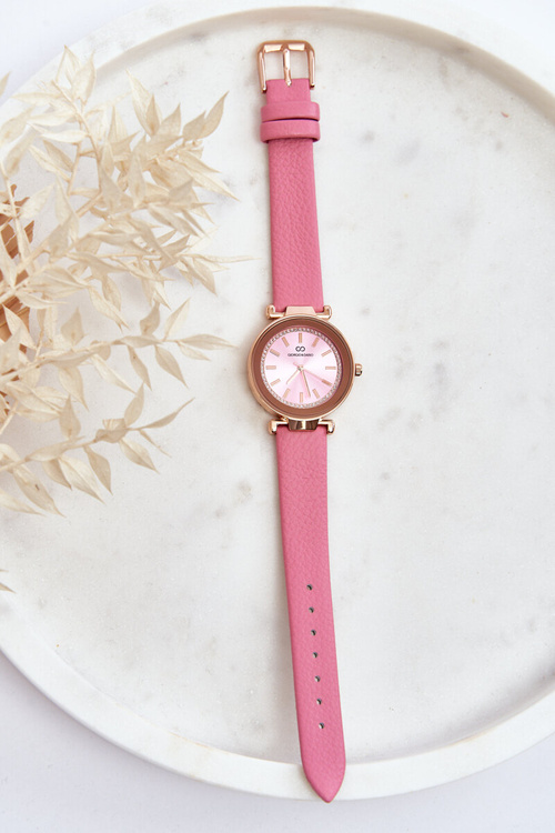 Класичний жіночий шкіряний годинник Giorgio&Dario рожевий