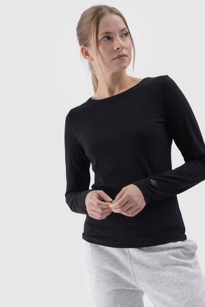 Гладка футболка з довгим рукавом 4F біла 4FWMM00TLONF376-10S