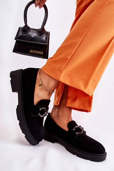 Замшеві лофери з декором Black Janissa