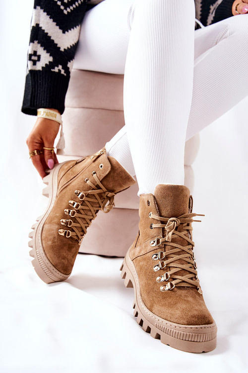 М'які замшеві чоботи Beige Sandstorm