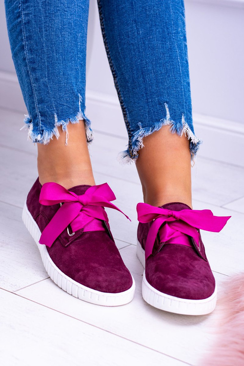 Бордові шкіряні жіночі тенісні черевики