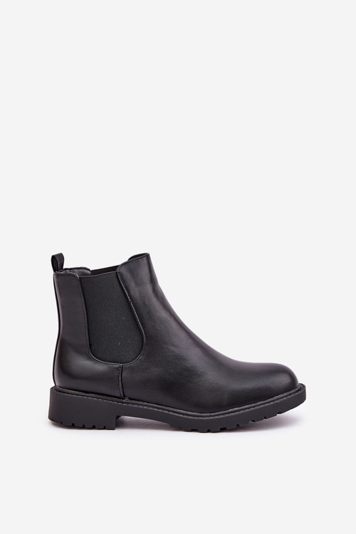 Жіночі Чоботи На Плоскому Каблуці Чорні Selanna