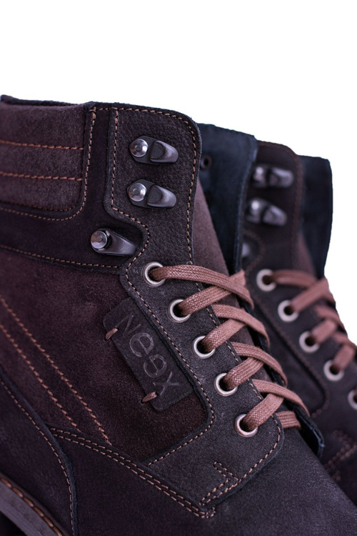 Чорні шкіряні утеплені чоловічі черевики Grigor Neex